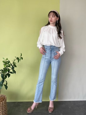 「LIPSERVICE（リップサービス）のアイテム（アクセサリー）」を使った、あやちゃるさんさん（レディース・163cm）の春コーディネート