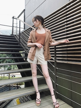「LIPSERVICE（リップサービス）のアイテム（アクセサリー）」を使った、あやちゃるさんさん（レディース・163cm）の夏コーディネート