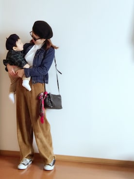 「ADAM ET ROPE'（アダムエロペ）のアイテム（ハンチング/ベレー帽）」を使った、kana.rさん（レディース・161cm）の冬コーディネート