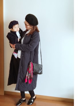 「ADAM ET ROPE'（アダムエロペ）のアイテム（ハンチング/ベレー帽）」を使った、kana.rさん（レディース・161cm）の冬コーディネート