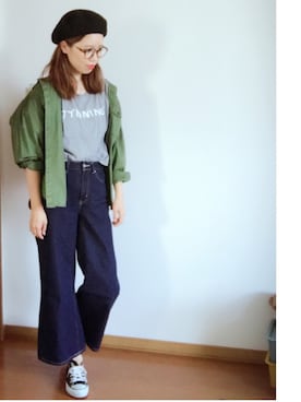 「ADAM ET ROPE'（アダムエロペ）のアイテム（ハンチング/ベレー帽）」を使った、kana.rさん（レディース・161cm）の春コーディネート