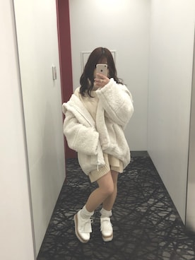 「OZOC（オゾック）のアイテム（スニーカー）」を使った、ちーさん（レディース・143cm）の冬コーディネート