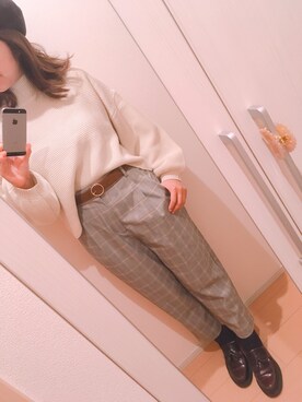 「アプレジュール」｜「アイテム（ローファー）」を使った、aya⁑さん（レディース・166cm）の秋コーディネート
