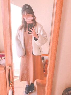 「kastane_ootd」｜「アイテム（ブルゾン）」を使った、aya⁑さん（レディース・166cm）の冬コーディネート