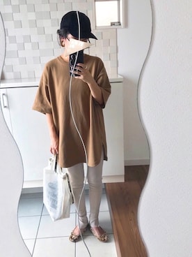 「スリットレギンス」｜「アイテム（アクセサリー）」を使った、めそさん（レディース・157cm）の夏コーディネート