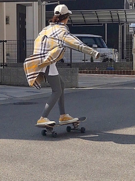 「DHOLIC（ディーホリック）のアイテム（レギンス/スパッツ）」を使った、めそさん（レディース・157cm）の春コーディネート