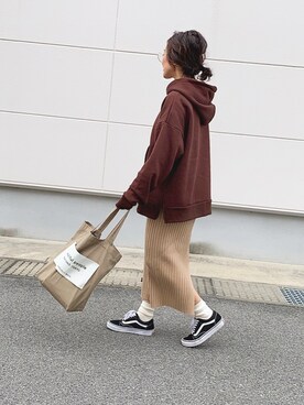 「白ソックス」｜めそさん（レディース・157cm）の冬コーディネート