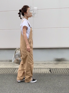 「DOUBLE NAME（ダブルネーム）のアイテム（オールインワン・サロペット）」を使った、めそさん（レディース・158cm）の夏コーディネート
