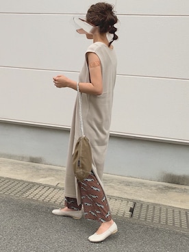 「車柄」｜めそさん（レディース・158cm）の夏コーディネート