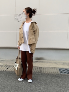 「LAKOLE（ラコレ）のアイテム（その他アウター）」を使った、めそさん（レディース・157cm）の春コーディネート