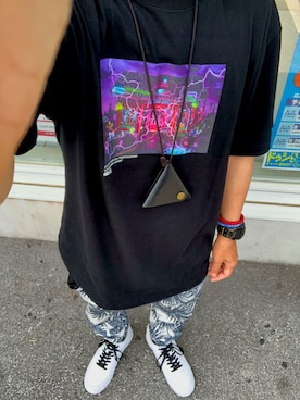 「ROLLING CRADLE（ローリングクレイドル）のアイテム（Tシャツ/カットソー）」を使った、tarkyotyeeさん（メンズ・173cm）の夏コーディネート