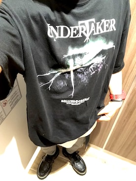 「ROLLING CRADLE（ローリングクレイドル）のアイテム（Tシャツ/カットソー）」を使った、tarkyotyeeさん（メンズ・173cm）の夏コーディネート