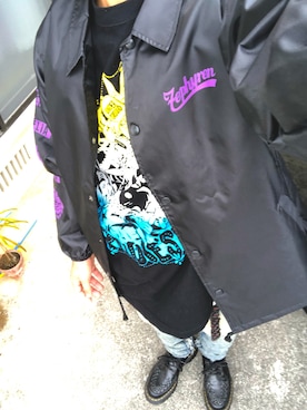 「no brand（ノーブランド）のアイテム（ナイロンジャケット）」を使った、tarkyotyeeさん（メンズ・173cm）の秋コーディネート