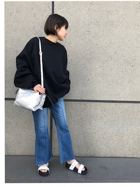 「LUC DNM （ラックデニム）のアイテム」を使った、saeさん（レディース・151cm）の冬コーディネート