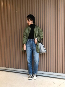 「アイテム（ブルゾン）」を使った、マコさん（レディース・163cm・10代）の秋コーディネート