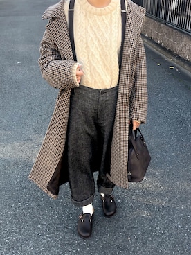 「サマンサ モスモス(Samansa Mos2)」｜「アイテム（チェスターコート）」を使った、mameさん（レディース・160cm）の冬コーディネート