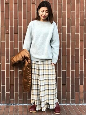 「JOURNAL STANDARD（ジャーナルスタンダード）のアイテム（ブルゾン）」を使った、USABAさん（レディース・157cm）の冬コーディネート