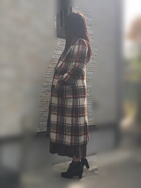 「CECIL McBEE（セシルマクビー）のアイテム（チェスターコート）」を使った、Kiiさん（レディース・166cm）の冬コーディネート