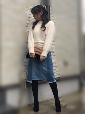 Kiiさんの「リメイクデニムミドル丈スカート」を使ったコーディネート