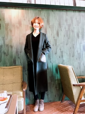 「SAYBOOのアイテム（Peacoat、グリーン系）」を使った、Darling00さん（レディース・169cm）の冬コーディネート