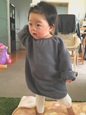 「1歳3ヶ月」｜「アイテム（スウェット）」を使った、HONO❤︎さん（キッズ・80cm）の冬コーディネート