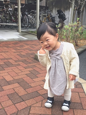 「1歳6ヶ月」｜「アイテム（ワンピース/ドレス）」を使った、HONO❤︎さん（キッズ・80cm）の春コーディネート