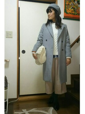 「ベレ女」｜SHIHOさん（レディース・161cm）の冬コーディネート