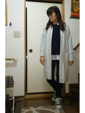 「シフォンブラウス」｜「アイテム（その他）」を使った、SHIHOさん（レディース・161cm）の冬コーディネート