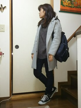 「メルトン」｜「アイテム（その他）」を使った、SHIHOさん（レディース・161cm）の秋コーディネート