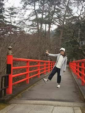 「メルトン」｜「アイテム（その他）」を使った、SHIHOさん（レディース・161cm）の冬コーディネート
