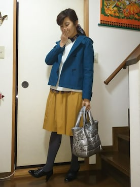 「レースアップシューズ」｜「アイテム（ダッフルコート）」を使った、SHIHOさん（レディース・161cm）の冬コーディネート