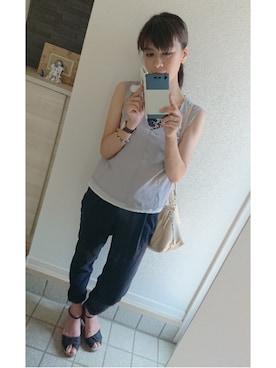 「Doシンプル部」｜「アイテム（腕時計）」を使った、SHIHOさん（レディース・161cm）の夏コーディネート