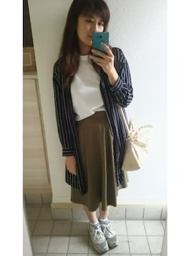 「Doシンプル部」｜「アイテム（シャツワンピース）」を使った、SHIHOさん（レディース・161cm）の夏コーディネート