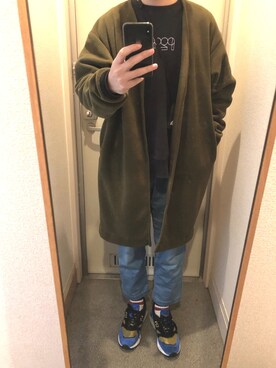 「グラミチ」｜「アイテム（ノーカラージャケット）」を使った、tAKEHIrOさん（メンズ・172cm）の冬コーディネート