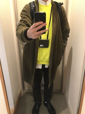 「UNITED TOKYO（ユナイテッドトウキョウ）のアイテム（ノーカラージャケット）」を使った、tAKEHIrOさん（メンズ・172cm）の冬コーディネート