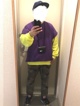 「アイテム（財布、グリーン系）」を使った、tAKEHIrOさん（メンズ・172cm）の冬コーディネート