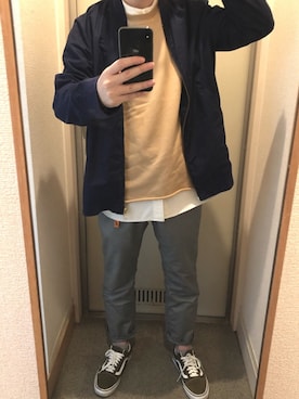 「BASISBROEK（バシスブルック）のアイテム（ジャケット/アウター）」を使った、tAKEHIrOさん（メンズ・172cm）の春コーディネート