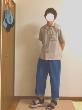 「temptation（テンプテーション）のアイテム（パンツ）」を使った、KANETAKUさん（メンズ・169cm）の夏コーディネート