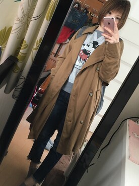 「Ungrid（アングリッド）のインディゴフレイドヘムストスリ（デニムパンツ）」を使った、☺︎723さん（レディース・156cm）の春コーディネート