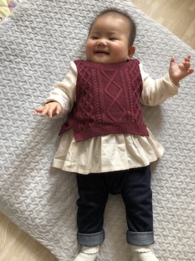 「アイテム（アンサンブル、レッド系）」を使った、☺︎723さん（レディース・156cm）の冬コーディネート