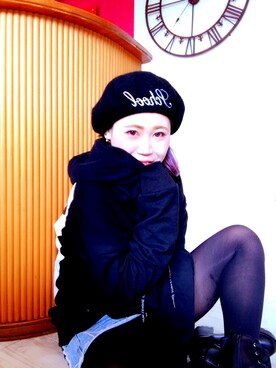 「present（プレゼント）のアイテム（帽子）」を使った、★AYAMAAAN★さん（レディース・166cm）の冬コーディネート