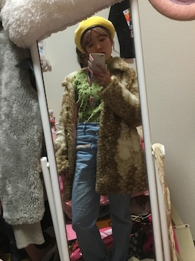 「AS KNOW AS PINKY（アズノゥアズピンキー）のアイテム（その他アウター）」を使った、弥生さん（レディース・153cm）の冬コーディネート