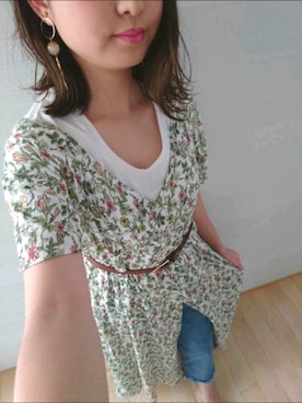 「アイテム（イヤリング）」を使った、T.A.nuuさん（レディース・150cm・20代）の夏コーディネート