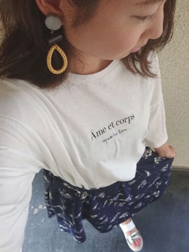 「アイテム（イヤリング）」を使った、T.A.nuuさん（レディース・150cm・20代）の夏コーディネート