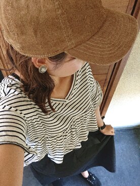 「アイテム（イヤリング）」を使った、T.A.nuuさん（レディース・150cm・20代）の夏コーディネート