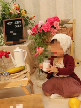 「アイテム（スカート）」を使った、T.A.nuuさん（キッズ・70cm）の夏コーディネート