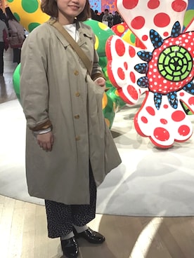 「HARUTA」｜「アイテム（ステンカラーコート）」を使った、tamさん（レディース・157cm）の冬コーディネート