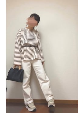 「NOWiSTYLE（ナウアイスタイル）のアイテム」を使った、のんさん（レディース・151cm）の春コーディネート