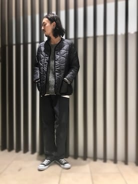 「LAVENHAM」｜「アイテム（その他アウター）」を使った、ウチダテツヤさん（メンズ・175cm）の冬コーディネート