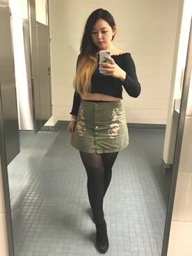 「skirt」｜「アイテム（ブーティ）」を使った、tacocatさん（レディース・170cm）の春コーディネート